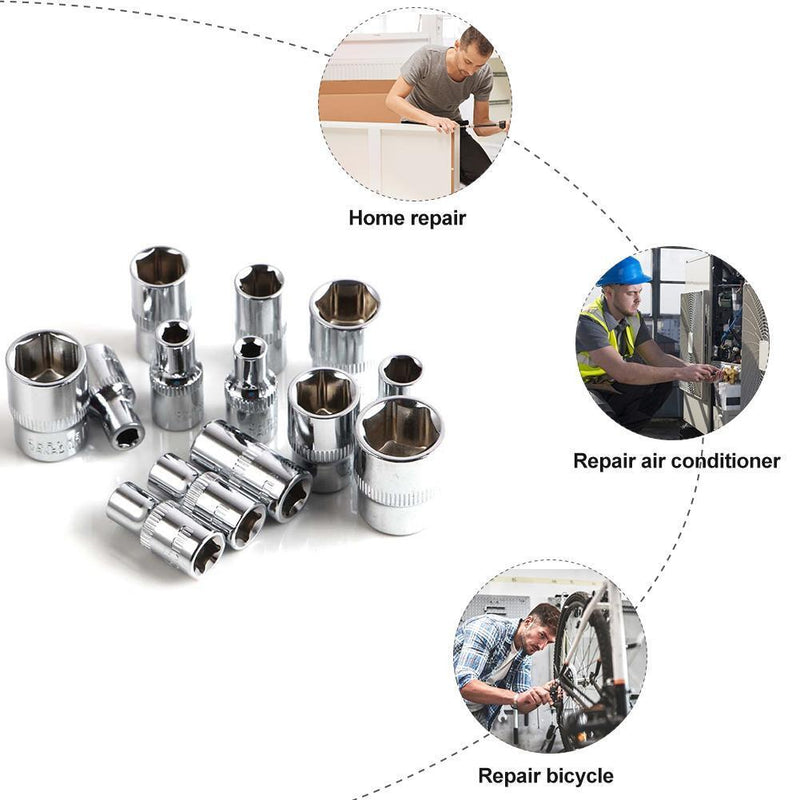 46pcs/set Carbon Steel Combination Set Wrench Socket Spanner Screwdriver