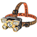 USB Rechargeable 5 LED Headlamp 4 Gears Outdoor Waterproof Warning Head Tor