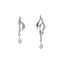 Woman Man Irregular Asymmetrical Cool Geometric Earrings Zircon Liquid Metal