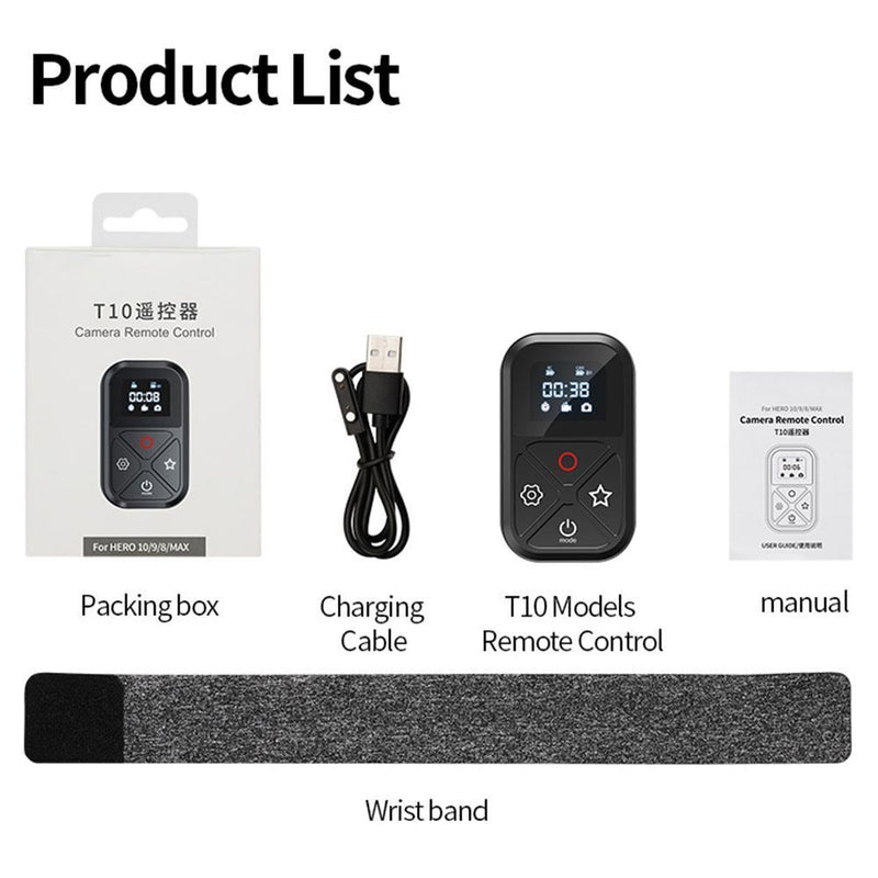 Wireless Bluetooth With Wristband Remote Control For Gopro Hero 10 9 8 Max