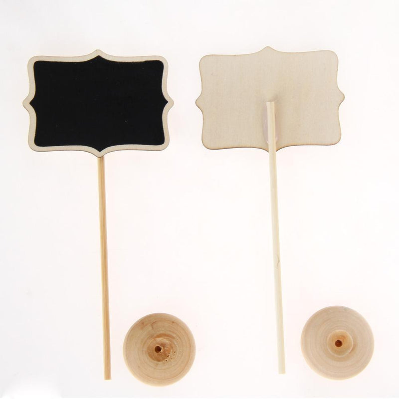 10pcs Retangle Blackboard Stand Wedding Lolly Party Tag(Flower)