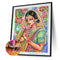 Partial Special Diamond Painting Kit Girl Holding Lotus Rhinestone Picture