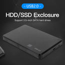 Plastic 3TB USB 2.0/3.0 Hard Disk Enclosure 2.5 inch SATA SSD HDD Mobile Case