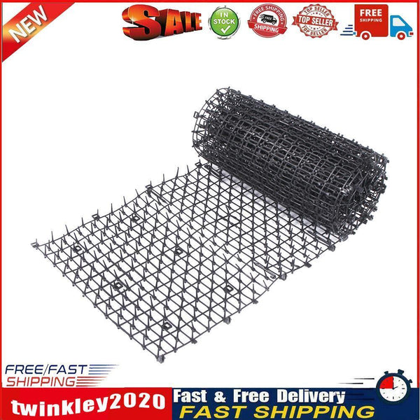 Garden Prickle Strip Cat Repellent Deterrent Mat Anti-cat Dog Mat (Black) Newly