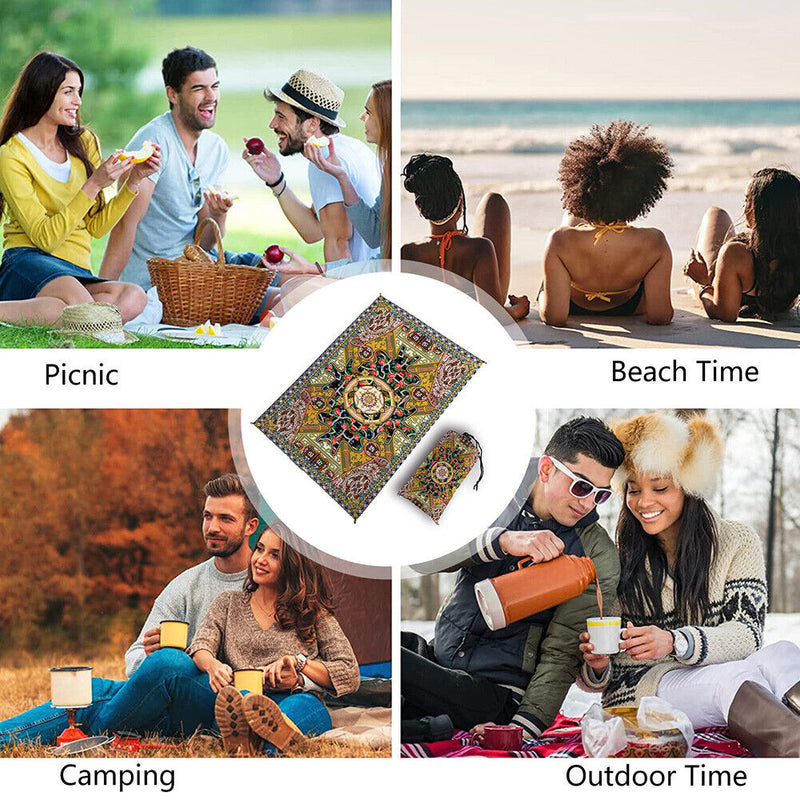 #A Multifunctional Folding Beach Mat Waterproof Portable Camping Picnic Blanket