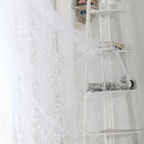 Leaves Printed Translucent Curtains Home Windows Tulle Sheer Drapes White