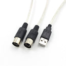 2m MIDI Cable to USB IN-OUT Converter PC to Keyboard Pianos Music Adapter C