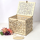 Wood Wedding Card Box DIY Mr Mrs Hollow Love Pattern Wedding Party Supplies