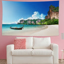 Fashionable Island Boat Wall Mounted Tapestry Home Bedroom Dorm Rug Decoration