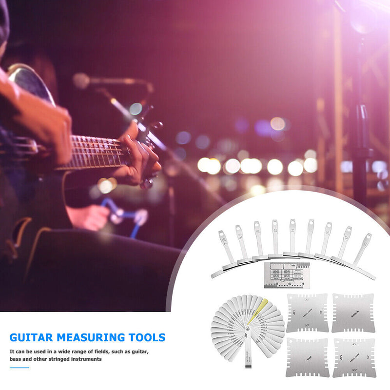 1 Set Guitar Measuring Tool Understring Radius Feeler Notched Radius Gauges