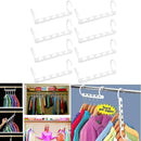 8pcs/set Clothes Hangers Rack Wardrobes Closet Clothing Hook Space Saver