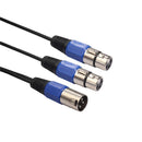 30cm 3-Pin XLR Male to Dual XLR Female Audio Microphone Cable Adapter Wire