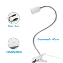360 Degrees Flexible Lamp Holder E27 Base Light Socket Gooseneck Clip (2) Newly