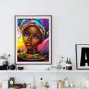 5D DIY Diamond Painting Kits Full Round Drill African Women Mosaic Picture Decor