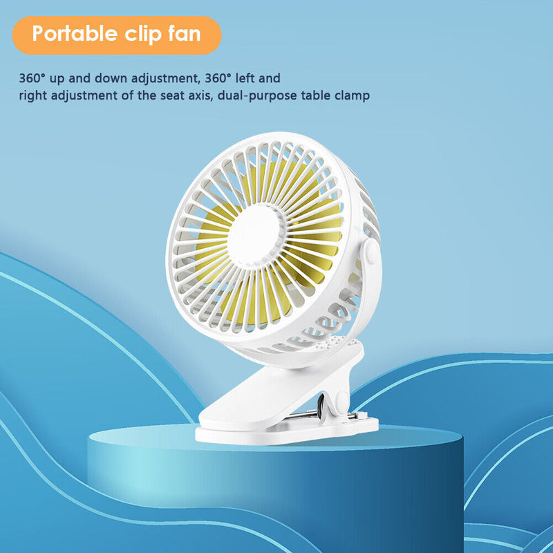 #A Portable USB Clip-On Desktop Fan Portable Office Household Travel Air Cooler