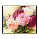 Full Cross Stitch 11CT Cotton Thread DIY Peony Printed Embroidery Kits Handmade
