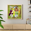 5D DIY Full Round Drill Diamond Paint Baby Girl Mosaic Rhinestone Draw Picture