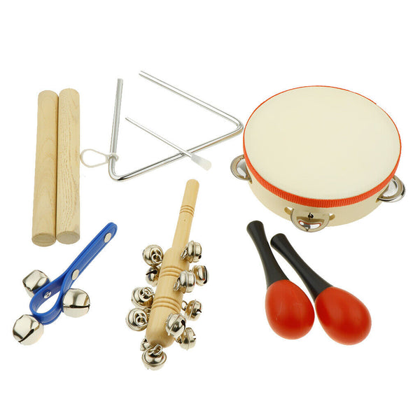 Musikinstrument Spielzeug Set Tamburin Maraca Triangle Bell