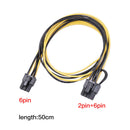 6 Pin to 8 (6+2) Pin PCIE Adapter GPU Splitter Hub Power Cable (10pcs)