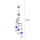 #A Crystal Diamond Wind Chimes Ornaments Metal Star Moon Hanging Pendant Decorat