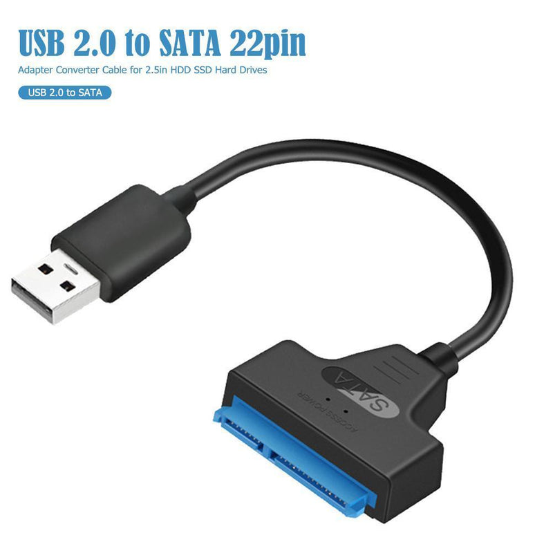 USB 2.0 to SATA 22Pin Adapter Cable HDD SSD External Hard Drive Converter Wire