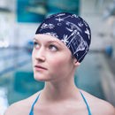 Swimming Caps Women Men Waterproof Ear Protection Swim Hat (Lake Blue) Newly