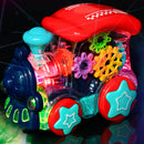 Electric Universal Transparent Rotating Mechanical Gear Train with Sound Light