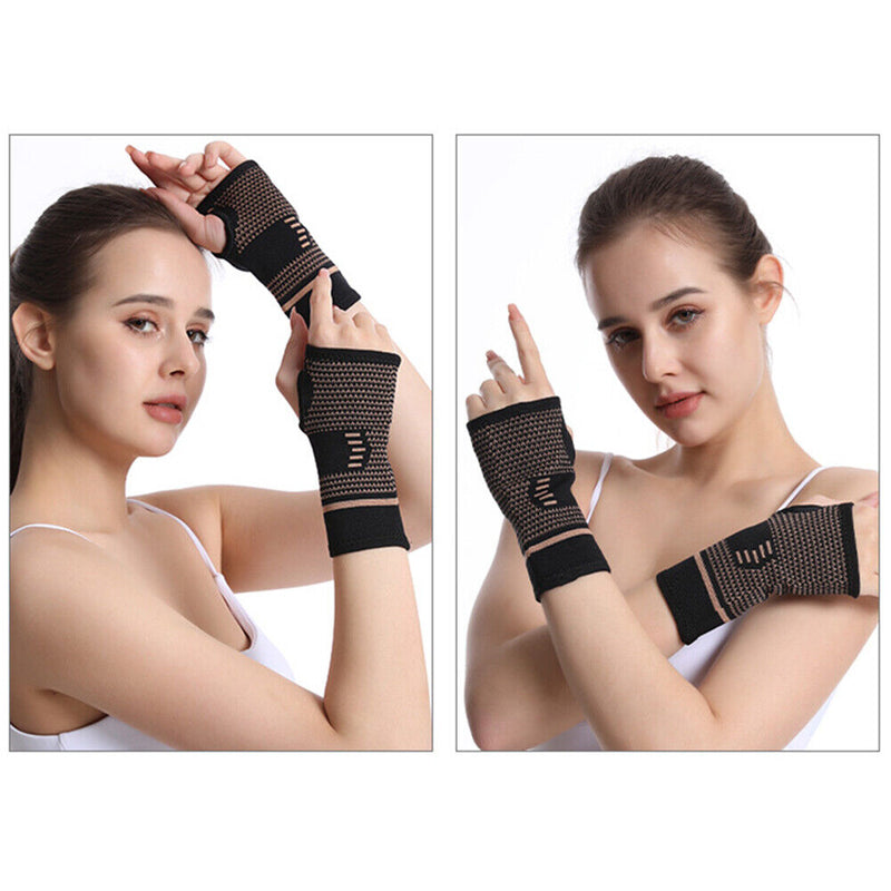 Knitted Wrist Brace Guard Sport Volleyball Football Compression Wrap Hand Glo