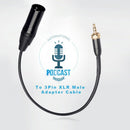 Male to XLR Male Extension Adapter Line 3.5mm Lead Cable Microphone Clip Necklace