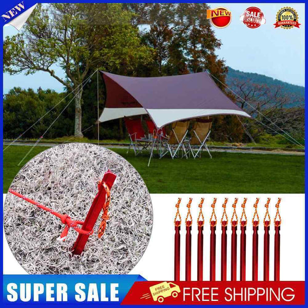 #A 10pcs Three-sided Peg Aluminum Alloy Awning Canopy Tent Nails for Camping Hik