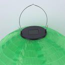 Solar Nylon Lantern Lamp Waterproof Hanging Light Festival Decor (Green) Newly