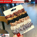 6* Women Hair Scrunchies Silk Satin Elastics Hair Ties Rop Holder GREAT U2N3