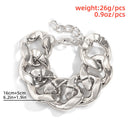 Hip Hop Twist Thick Chain Bracelet Women Simple Geometric Hand Chain Jewelry