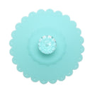 Lace Silicone Diamond Cup Lid Thermal Insulation Cup Cover (Baby Blue)
