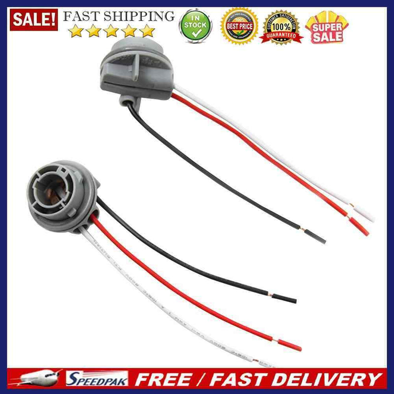 2pcs Car 1157 Light Bulb Holder Lamp Socket Adapter Auto LED Wiring Connector