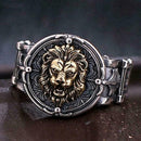 Men's Ring Carved Lion King Head Wider Ring's Fine Rings Open Gifts Fashion H4M3