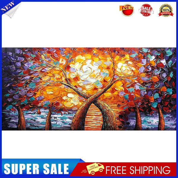 Flower Tree by Lake Oil Paint By Numbers Kits Canvas Picture Wall Art DIY