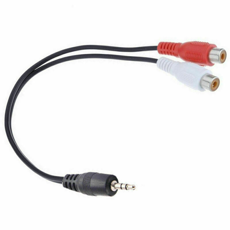 Stereo Male Jack To 2 RCA Female Plug Adapter Headphone N5J4 Cord 3.5mm W2T7