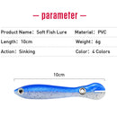 4pcs 10cm 6g Bionic Loach Fishing Lures Sinking Artificial Soft Baits (B) Newly