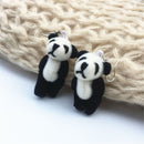 Girl Drop Ear Stud Plush Fashion Cartoon Animal Earrings Bear Panda Ear Clip