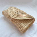 Wheat Straw Woven Clutch Handmade Lady Wallet Casual Purse Bag Envelope Handbags