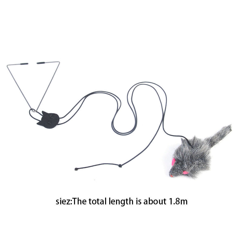 Cat Self-hey Teaser Toys Kitten Scratch Rope Mouse Door Hanging Kitty Stick