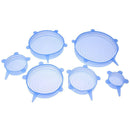 12pcs Heat Resistant Silicone Stretch Lids Food Wrap Bowl Pan Cover?Blue)
