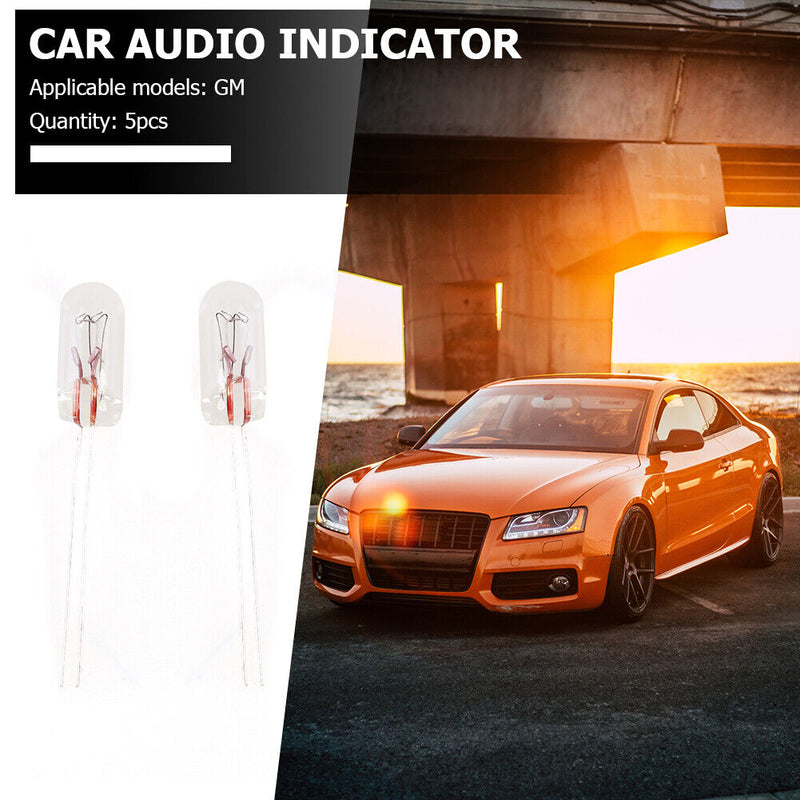 5pcs T5 14V Car Instrument Panel Audio Gear Indicator Light Bulbs Amber Newly