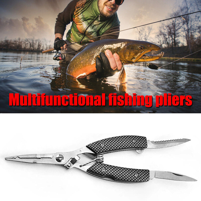 Multifunction Fishing Pliers Scissor ure Cutter Hook Remover Cutting Tongs Tool