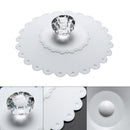 Lace Silicone Diamond Cup Lid Thermal Insulation Cup Cover (White)