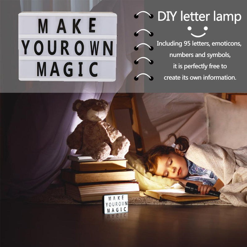 DIY Letter A6 Combination Cinema LED Light Box Battery Powered Lamp (Black)