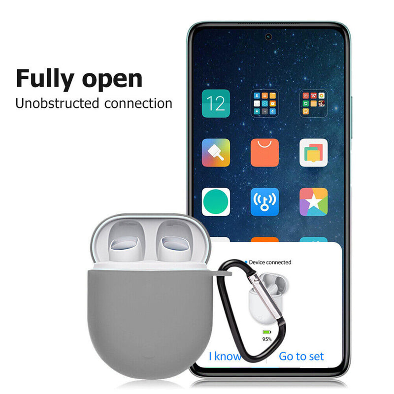For Redmi AirDots 3 Pro Silicone Protective Case Cover with Keychain (Grey)