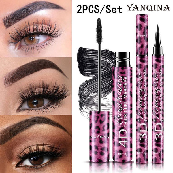 Eye Makeup Tool Set Eyelash Curling Extension 2In1 Mascara Eyeliner Pencil