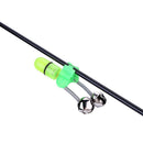 Night Fishing Rod Tip Night Light Twin Bells Ring Fish Bait Alarm (Green) Newly